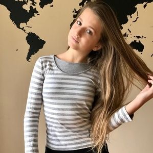 Gray and white stripes shirt